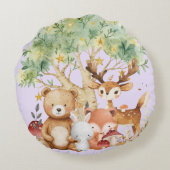 Weibliche Waldtiere Rundes Kissen (Rückseite)