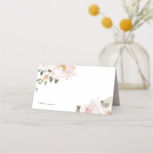Weibliche Wasserfarben Blush Blume Blumenzehen Platzkarte
