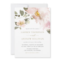 Weibliche Wasserfarben Blush Blume Hochzeit