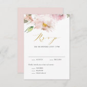 Weibliche Wasserfarben Blush Blume Hochzeit RSVP Karte (Vorne/Hinten)