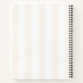 Weibliche Wasserfarben, Blüten und Streifen Notizbuch (Rückseite)