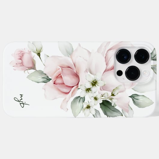 Weibliche Wasserfarben mit Monogra Case-Mate iPhone Hülle (Rückseite (Horizontal))