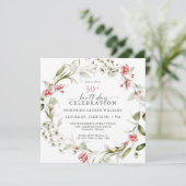 Weibliche Wasserfarben Party 30. Geburtstag Einladung (Stehend Vorderseite)