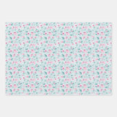 Weibliche Wasserfarben, rosa Ditsy, Blumenmuster Geschenkpapier Set (Vorderseite 2)