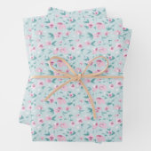 Weibliche Wasserfarben, rosa Ditsy, Blumenmuster Geschenkpapier Set (Beispiel)