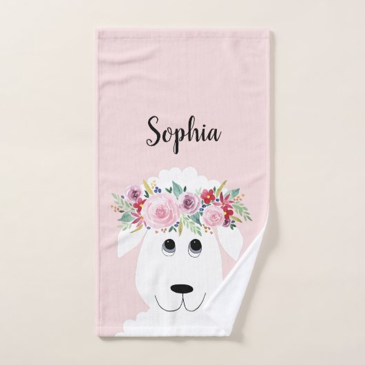 Weibliche Wasserfarben und Name Badhandtuch Set (Handtuch)