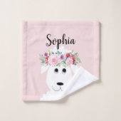 Weibliche Wasserfarben und Name Badhandtuch Set (Waschlappen)