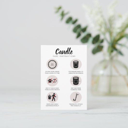 Weibliche Weiblichkeit der Candle Care Card Sicher Visitenkarte (Stehend Vorderseite)