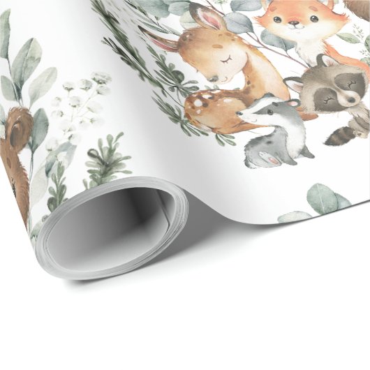 Weibliche Weideflächen Grünwaldtiere Geschenkpapier (Rolleneckpunkt)