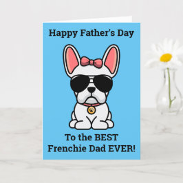 Weibliche weiße Bulldog-Vatertagskarte Karte