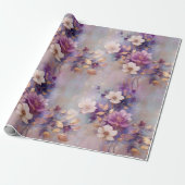 Weibliche, weiße, violette Blumen Geschenkpapier (Ungerollt)