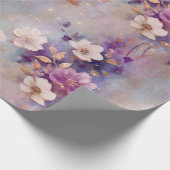 Weibliche, weiße, violette Blumen Geschenkpapier (Ecke)