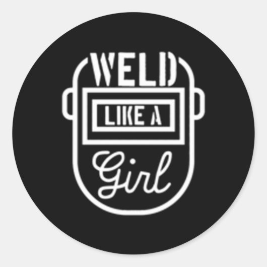 Weibliche Welder Weld wie eine Runder Aufkleber (Vorderseite)