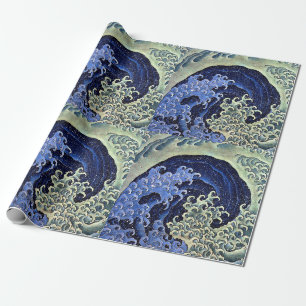 Weibliche Welle Japanischer Vintage Katsushika Hok Geschenkpapier