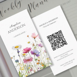 Weibliche Wildblume QR Vertikale Visitenkarte