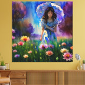 *~ Weibliche Wilde Blume Feld AP56 Parasol Leinwanddruck (Insitu (Wohnzimmer))