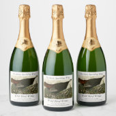 Weibliche wilde Türkei aus Audubons Vögeln in Amer Schaumweinetikett (Flaschen)