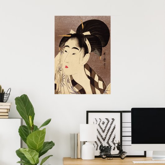 Weibliche Wiping Sweat Poster (Heimbüro)