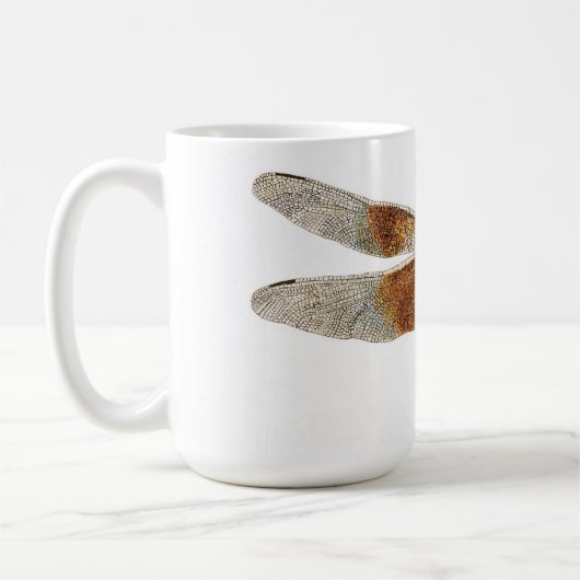 Weibliche Witwen-Abstreicheisen-Libelle Kaffeetasse (Links)