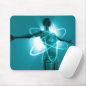 Weibliche Zahl mit einer Überlagerung eines Mousepad (Mit Mouse)