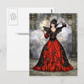 Weibliche Zauberin Postkarte (Vorne/Hinten)