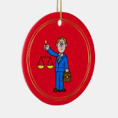 Weiblicher Anwalt Personalisierte Weihnachtsschmuc Keramik Ornament (Rechts)