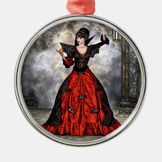 Weiblicher Assistent Silbernes Ornament (Vorne)