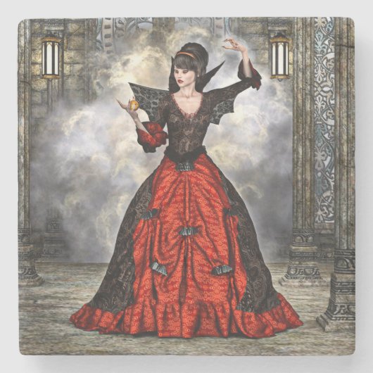 Weiblicher Assistent Steinuntersetzer (Vorderseite)