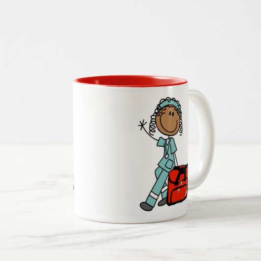 Weiblicher Atmungstherapeut oder EMT Zweifarbige Tasse (VorderseiteRechts)