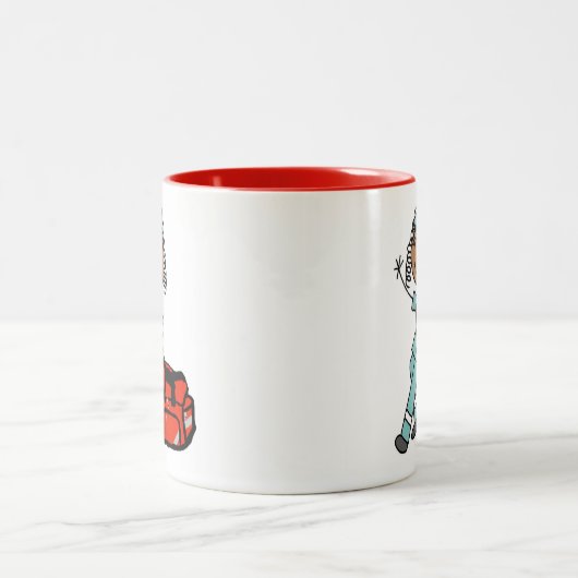 Weiblicher Atmungstherapeut oder EMT Zweifarbige Tasse (Mittel)