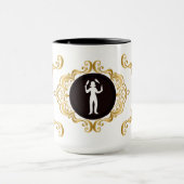 Weiblicher Barkeeper Weiße Silhouette Tasse (Zentrum)