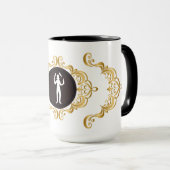 Weiblicher Barkeeper Weiße Silhouette Tasse (VorderseiteRechts)