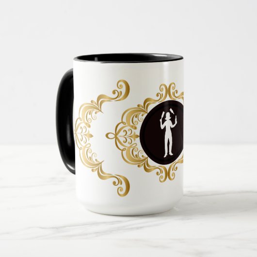 Weiblicher Barkeeper Weiße Silhouette Tasse (Vorderseite Links)
