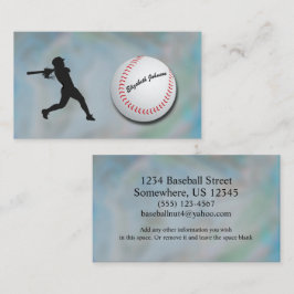 Weiblicher Baseballspieler - Silhouette und Baseba Visitenkarte