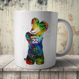 weiblicher Basketballspieler Kaffeetasse