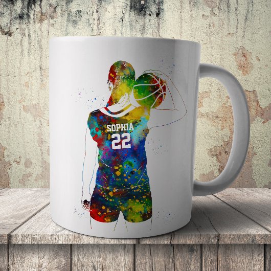 weiblicher Basketballspieler Kaffeetasse
