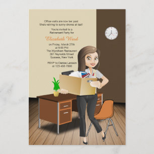 Weiblicher Büro-/Schulangestellt-Ruhestand lädt Einladung