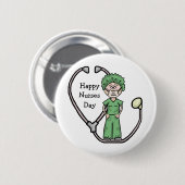 Weiblicher chirurgischer Krankenschwester-Knopf Button (Vorne & Hinten)