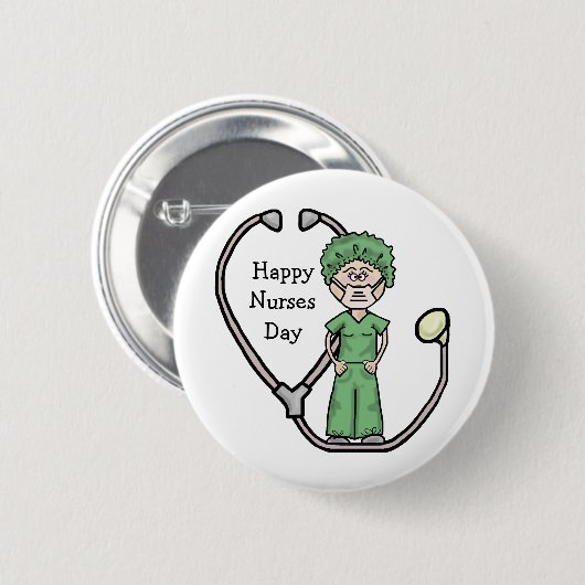 Weiblicher chirurgischer Krankenschwester-Knopf Button (Vorne & Hinten)
