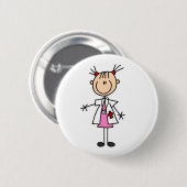 Weiblicher Doktor Strichmännchen Button (Vorne & Hinten)