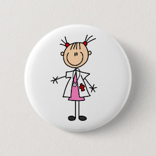 Weiblicher Doktor Strichmännchen Button