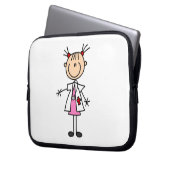 Weiblicher Doktor Strichmännchen Laptopschutzhülle (Vorderseite Links)