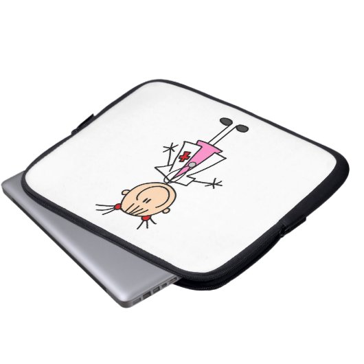 Weiblicher Doktor Strichmännchen Laptopschutzhülle (Vorne Knopf)