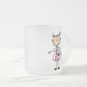 Weiblicher Doktor Strichmännchen Mattglastasse (VorderseiteRechts)