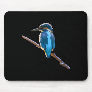 Weiblicher Eisvogel auf einem Ast Mousepad
