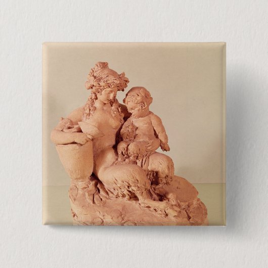 Weiblicher Faun mit ihrem Kind Button (Vorderseite)
