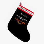 Weiblicher Feuerwehrmann Großer Weihnachtsstrumpf (Vorderansicht (hängend))
