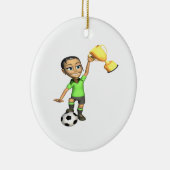 Weiblicher Fußball-Meister Keramik Ornament (Rechts)