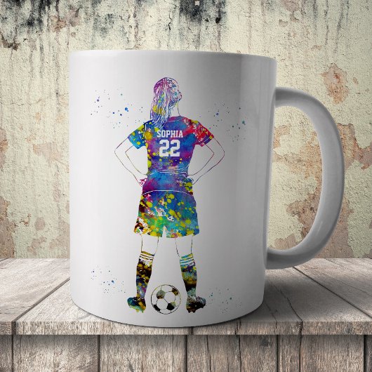 weiblicher Fußballspieler  Kaffeetasse