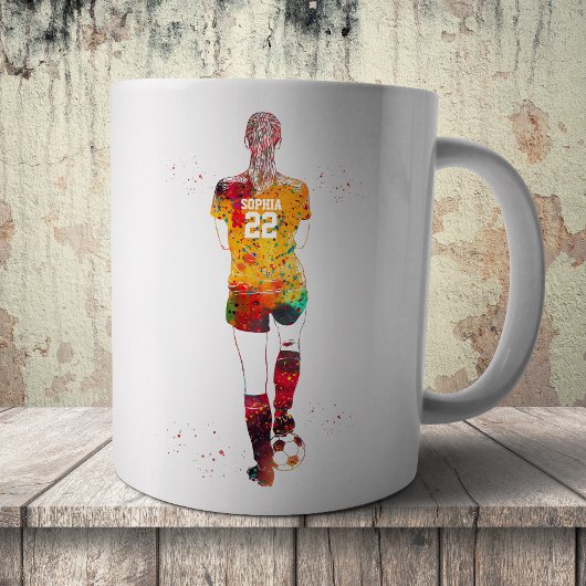 weiblicher Fußballspieler  Kaffeetasse